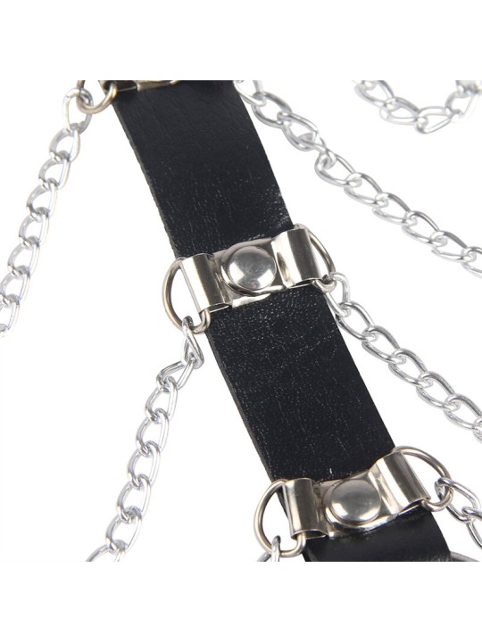 SUBBLIME ARNES DE PECHO CADENAS CUERO NEGRO TALLA UNICA