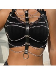 SUBBLIME ARNES DE PECHO CADENAS CUERO NEGRO TALLA UNICA