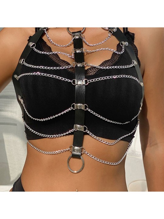 SUBBLIME ARNES DE PECHO CADENAS CUERO NEGRO TALLA UNICA