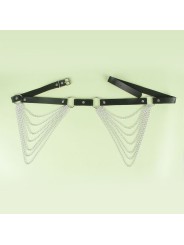 SUBBLIME CINTURON DE CADENAS CUERO NEGRO TALLA UNICA