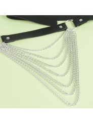 SUBBLIME CINTURON DE CADENAS CUERO NEGRO TALLA UNICA