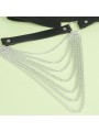SUBBLIME CINTURON DE CADENAS CUERO NEGRO TALLA UNICA