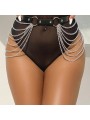 SUBBLIME CINTURON DE CADENAS CUERO NEGRO TALLA UNICA