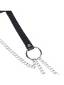 SUBBLIME CINTURON DE CADENAS ANILLAS CUERO NEGRO TALLA UNICA