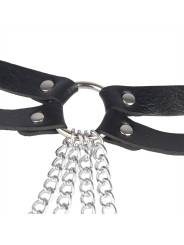 SUBBLIME CINTURON DE CADENAS ANILLAS CUERO NEGRO TALLA UNICA