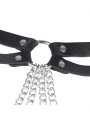 SUBBLIME CINTURON DE CADENAS ANILLAS CUERO NEGRO TALLA UNICA