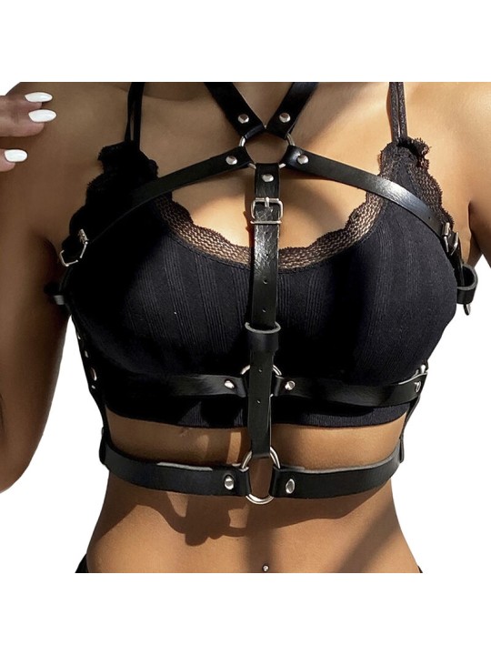 SUBBLIME ARNES DE PECHO ANILLAS DE CUERO NEGRO TALLA UNICA
