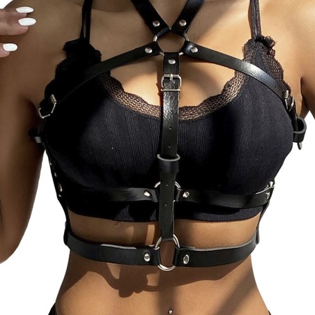 SUBBLIME ARNES DE PECHO ANILLAS DE CUERO NEGRO TALLA UNICA