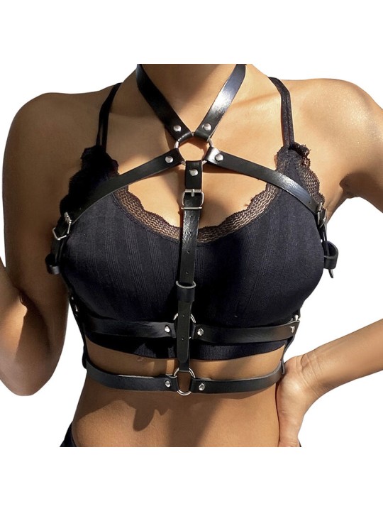 SUBBLIME ARNES DE PECHO ANILLAS DE CUERO NEGRO TALLA UNICA
