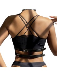 SUBBLIME ARNES DE PECHO ANILLAS DE CUERO NEGRO TALLA UNICA
