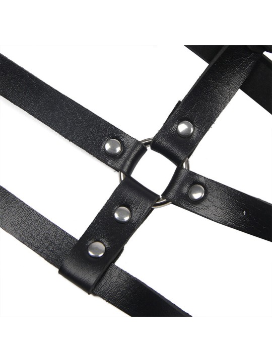 SUBBLIME ARNES DE PECHO ANILLAS DE CUERO NEGRO TALLA UNICA