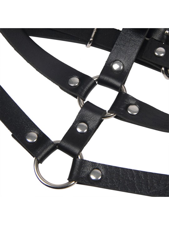 SUBBLIME ARNES DE PECHO ANILLAS DE CUERO NEGRO TALLA UNICA