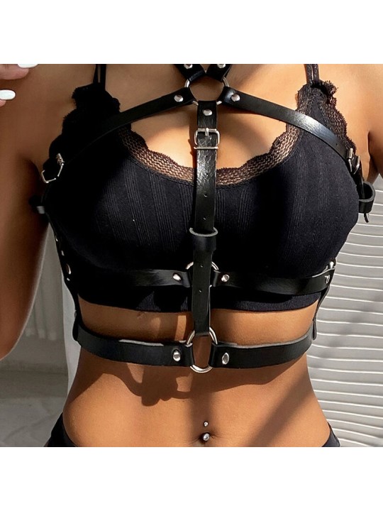 SUBBLIME ARNES DE PECHO ANILLAS DE CUERO NEGRO TALLA UNICA
