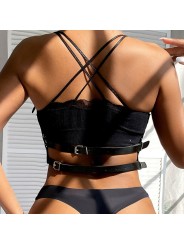 SUBBLIME ARNES DE PECHO ANILLAS DE CUERO NEGRO TALLA UNICA