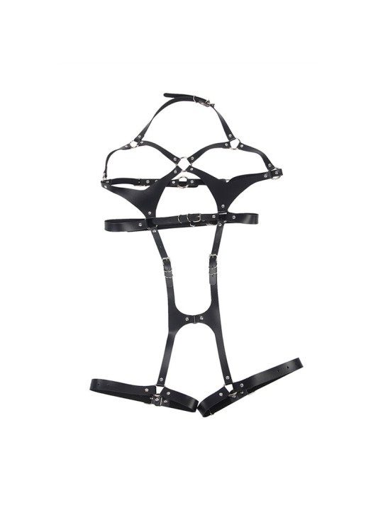 SUBBLIME ARNES CUERPO ENTERO CON HEBILLAS CUERO NEGRO TALLA UNICA