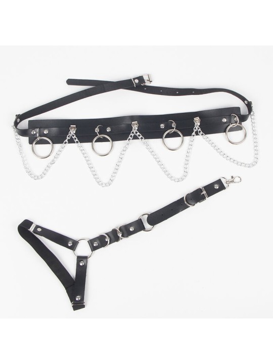 SUBBLIME ARNES CINTURON Y LIGA DETALLE ANILLAS Y CADENA TALLA UNICA