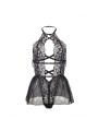 SUBBLIME TEDDY CUELLO HALTER ESPALDA DESCUBIERTA ENCAJE NEGRO S M