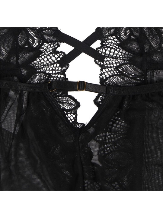 SUBBLIME TEDDY CUELLO HALTER ESPALDA DESCUBIERTA ENCAJE NEGRO S M