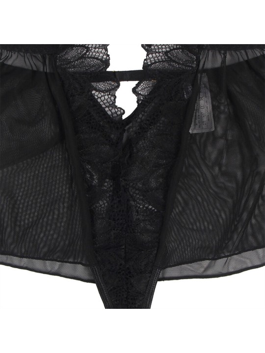 SUBBLIME TEDDY CUELLO HALTER ESPALDA DESCUBIERTA ENCAJE NEGRO S M