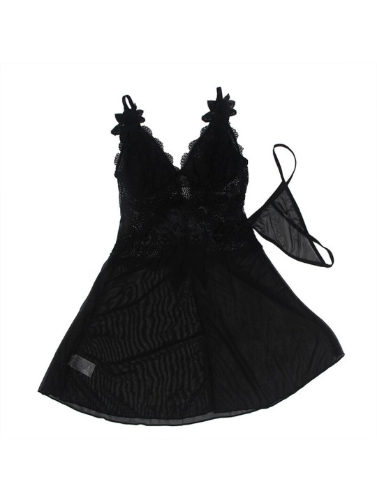 SUBBLIME BABYDOLL TELA DE TUL DETALLE ENCAJE Y FLOR NEGRO S M SUBBLIME BABYDOLL TELA DE TUL DETALLE ENCAJE Y FLOR NEGRO S M