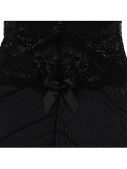 SUBBLIME BABYDOLL TELA DE TUL DETALLE ENCAJE Y FLOR NEGRO S M