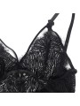 SUBBLIME BABYDOLL CON TIRANTES AJUSTABLES DE ENCAJE NEGRO S M