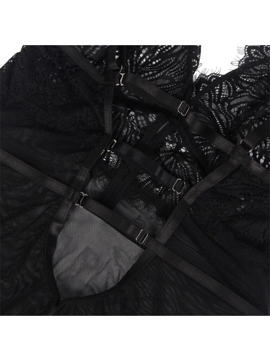 SUBBLIME BABYDOLL CON TIRANTES AJUSTABLES DE ENCAJE NEGRO S M