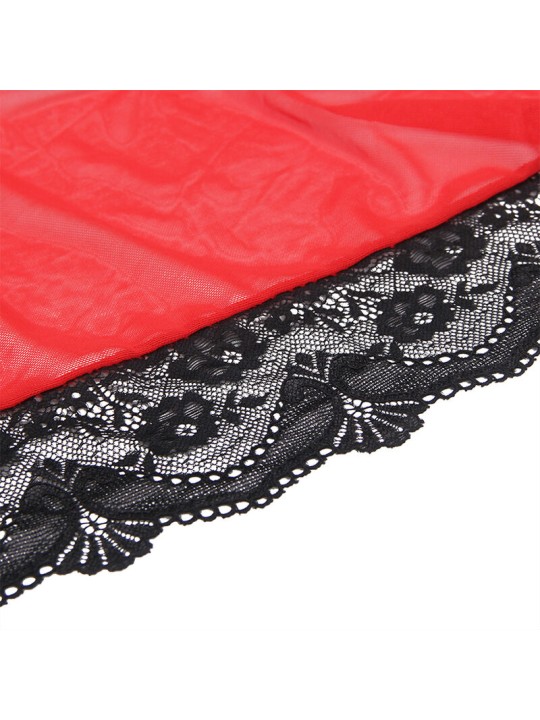 SUBBLIME BATA TELA TRANSPARENTE DETALLE ENCAJE ROJO S M