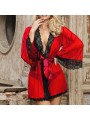 SUBBLIME BATA TELA TRANSPARENTE DETALLE ENCAJE ROJO S M