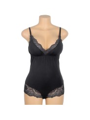 SUBBLIME TEDDY DETALLE ENCAJE FLORAL NEGRO L XL