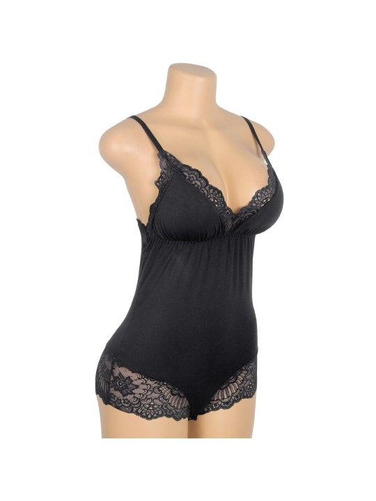 SUBBLIME TEDDY DETALLE ENCAJE FLORAL NEGRO S M