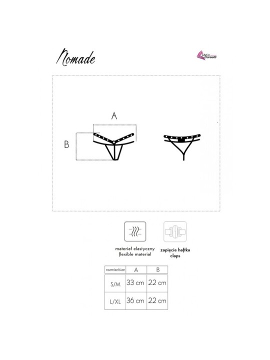 LIVCO CORSETTI FASHION NOMADE TANGA CROTCHLESS NEGRO