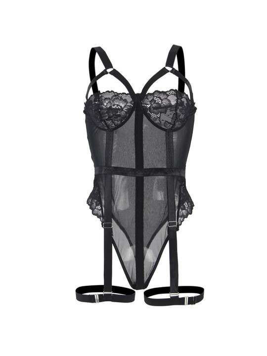 SUBBLIME TEDDY CON LIGUERO DETALLE TIRAS PECHO NEGRO S M