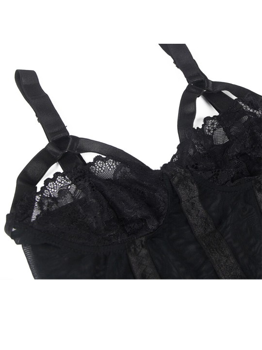 SUBBLIME TEDDY CON LIGUERO DETALLE TIRAS PECHO NEGRO S M