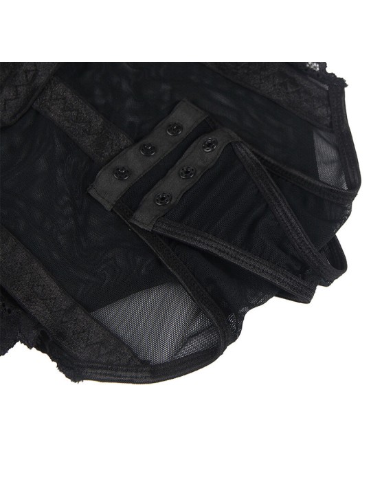SUBBLIME TEDDY CON LIGUERO DETALLE TIRAS PECHO NEGRO S M