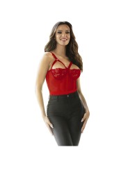 SUBBLIME TEDDY CON LIGUERO DETALLE TIRAS PECHO ROJO S M