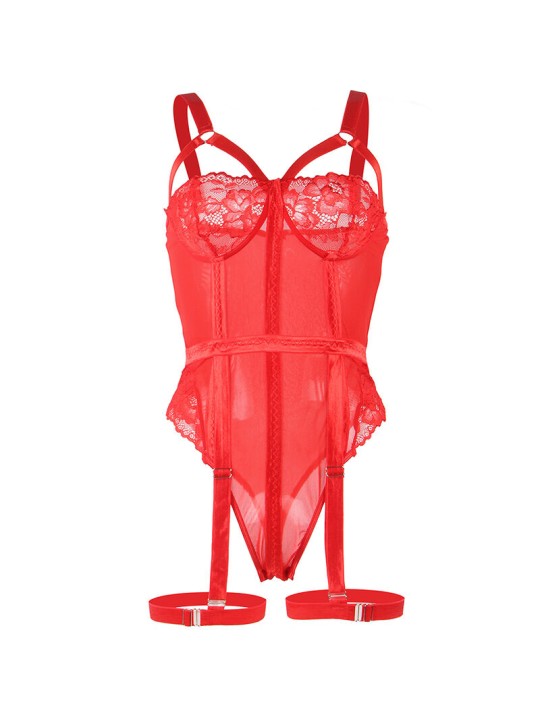 SUBBLIME TEDDY CON LIGUERO DETALLE TIRAS PECHO ROJO S M