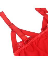 SUBBLIME TEDDY CON LIGUERO DETALLE TIRAS PECHO ROJO S M
