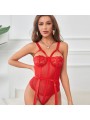 SUBBLIME TEDDY CON LIGUERO DETALLE TIRAS PECHO ROJO S M
