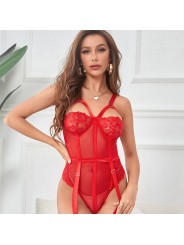 SUBBLIME TEDDY CON LIGUERO DETALLE TIRAS PECHO ROJO S M