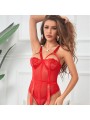 SUBBLIME TEDDY CON LIGUERO DETALLE TIRAS PECHO ROJO S M