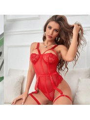 SUBBLIME TEDDY CON LIGUERO DETALLE TIRAS PECHO ROJO S M