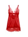 SUBBLIME BABYDOLL SATINADO CON ENCAJE ROJO S M