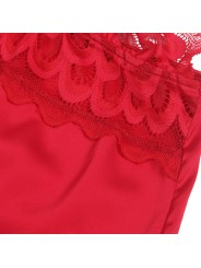 SUBBLIME BABYDOLL SATINADO CON ENCAJE ROJO S M