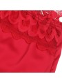 SUBBLIME BABYDOLL SATINADO CON ENCAJE ROJO S M