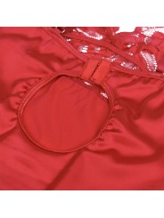 SUBBLIME BABYDOLL SATINADO CON ENCAJE ROJO S M