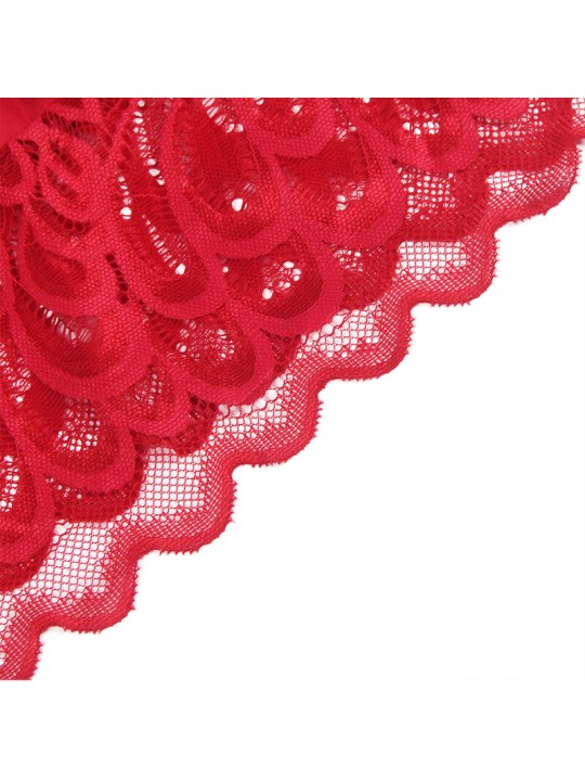 SUBBLIME BABYDOLL SATINADO CON ENCAJE ROJO S M