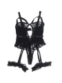 SUBBLIME TEDDY CON LIGA DETALLE ENCAJES Y TIRAS NEGRO S M