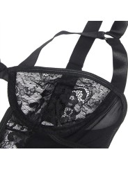 SUBBLIME TEDDY CON LIGA DETALLE ENCAJES Y TIRAS NEGRO S M