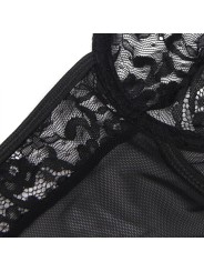 SUBBLIME TEDDY CON LIGA DETALLE ENCAJES Y TIRAS NEGRO S M
